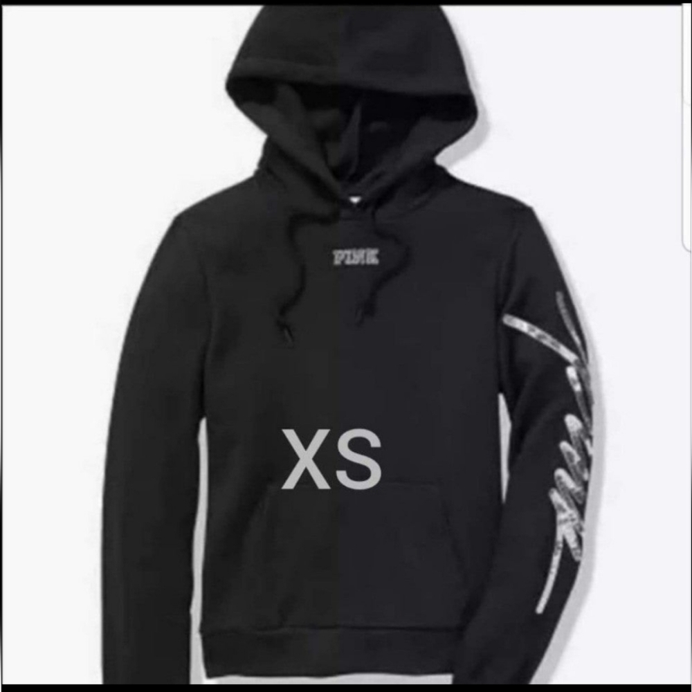 SZ VS XS SMALL VS PINK BLING HOODIE
